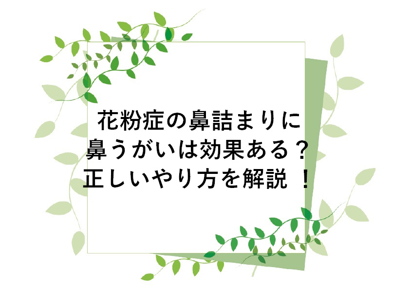 花粉症の鼻詰まりに鼻うがいは効果ある？正しいやり方を解説！